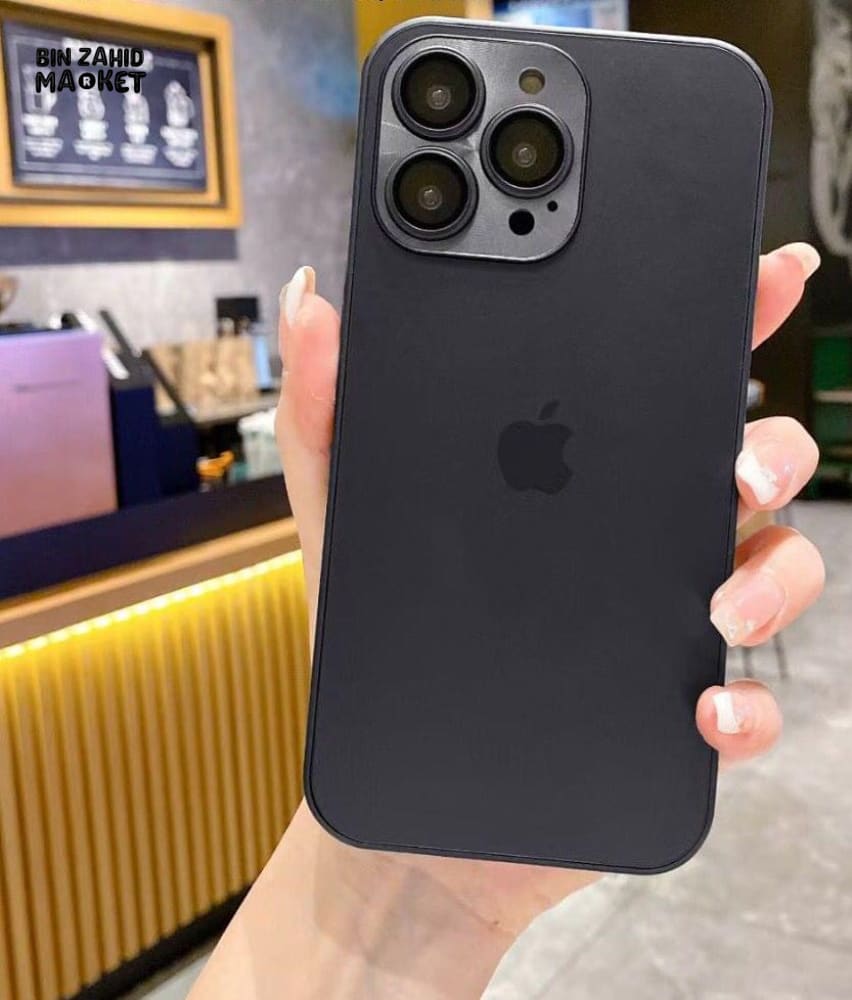 FROSTED GLASS LUXURY IPHONE CASE Black