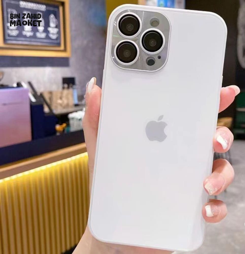 FROSTED GLASS LUXURY IPHONE CASE White
