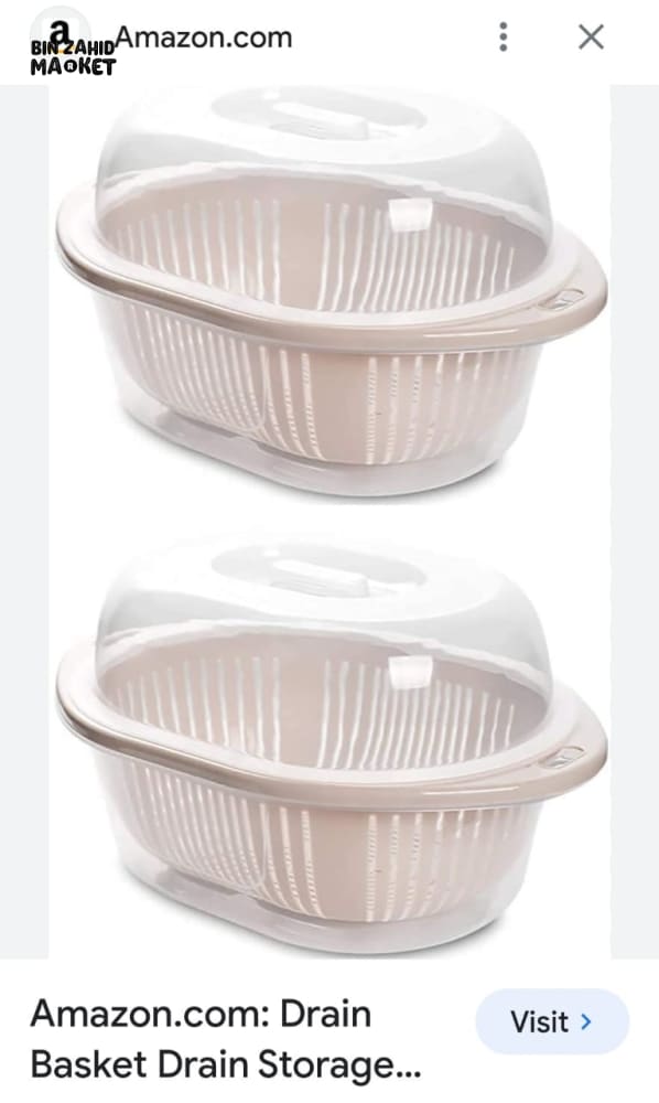 FRUITS & VEGETABLES DRAIN BASKET WITH LID