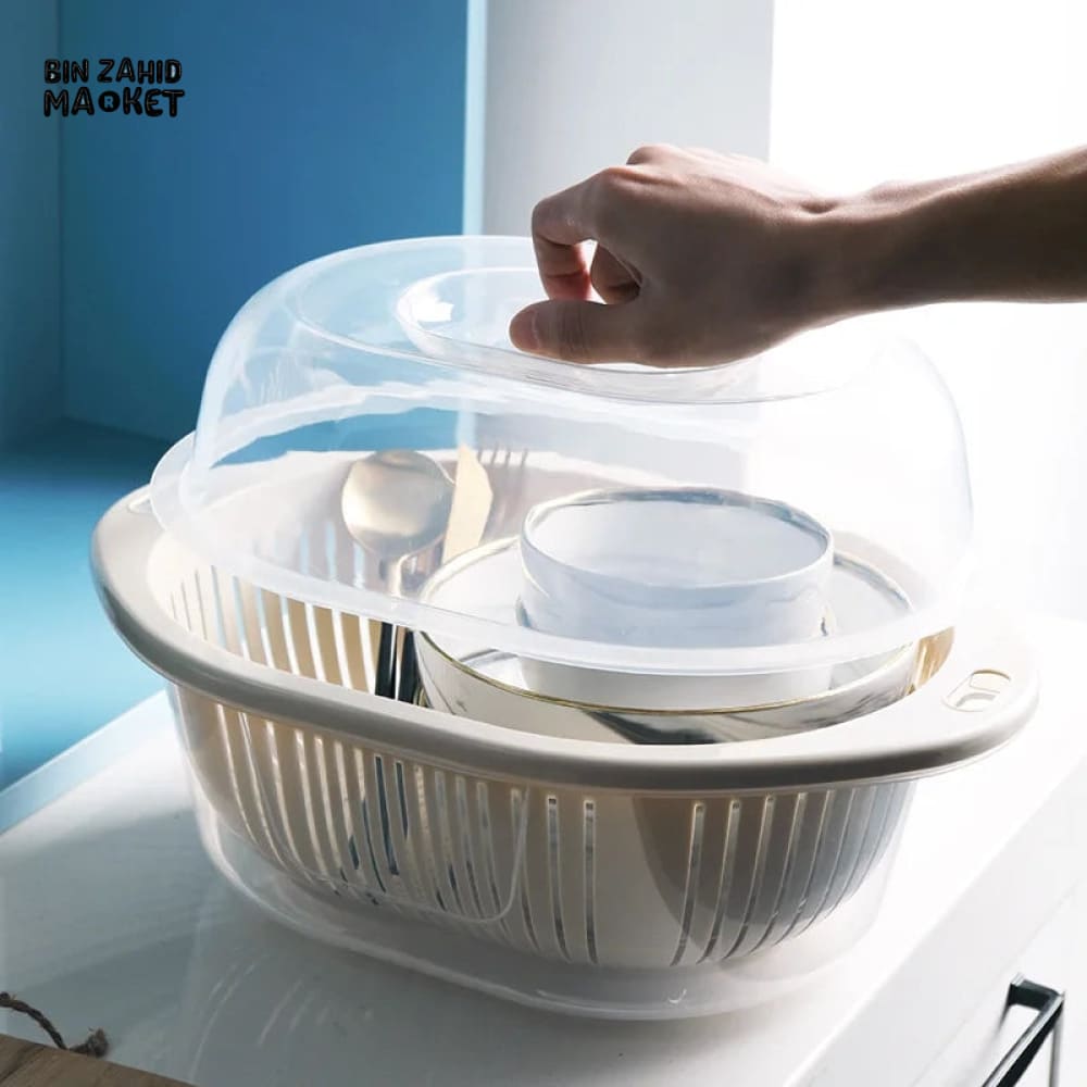FRUITS & VEGETABLES DRAIN BASKET WITH LID