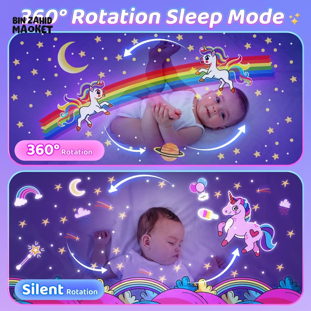 GALAXY STAR PROJECTOR NIGHT LAMP – 12 MOVIE DISCS 360° ROTATION