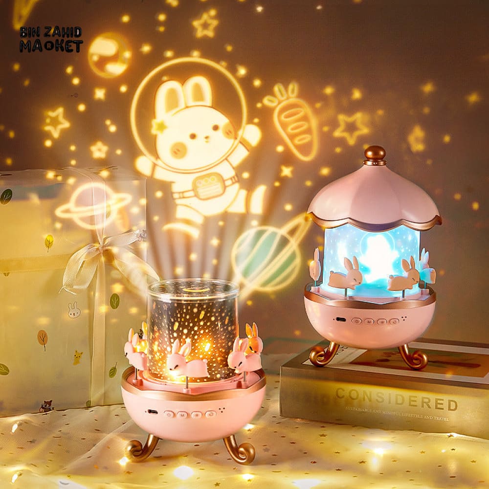 GALAXY STAR PROJECTOR NIGHT LAMP – 12 MOVIE DISCS 360° ROTATION