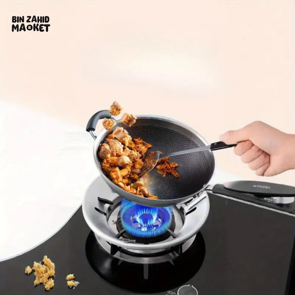 GAS STOVE HEAT CONCENTRATOR & POT SUPPORT RING – ANTI-SLIP WOK & PAN STAND FOR KITCHEN
