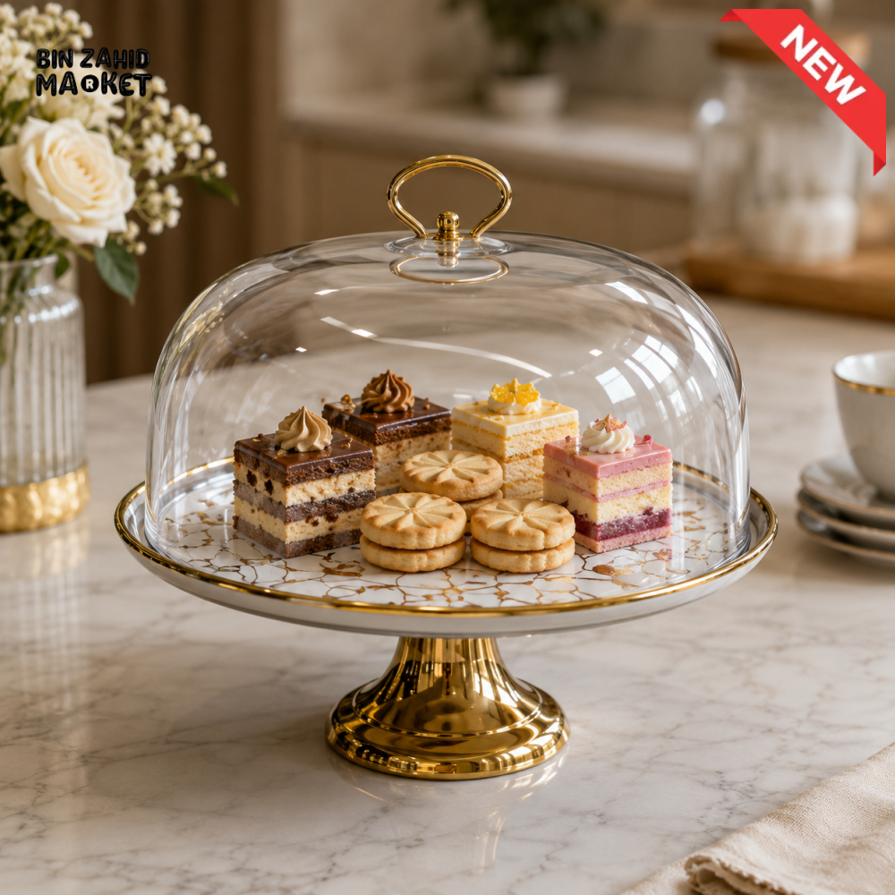 GLASS CAKE STAND WITH DOME LID