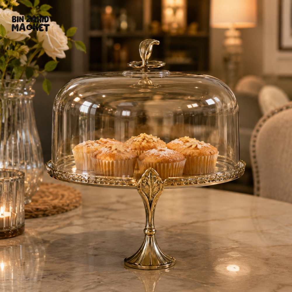 GLASS CAKE STAND WITH DOME LID - Cake Stands