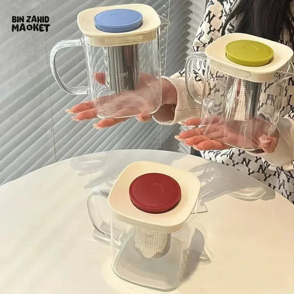GLASS CUP FOR BREWING TEA – INTEGRATED TEA CUP WITH HANDLE TRANSPARENT TEA SEPARATION CUP