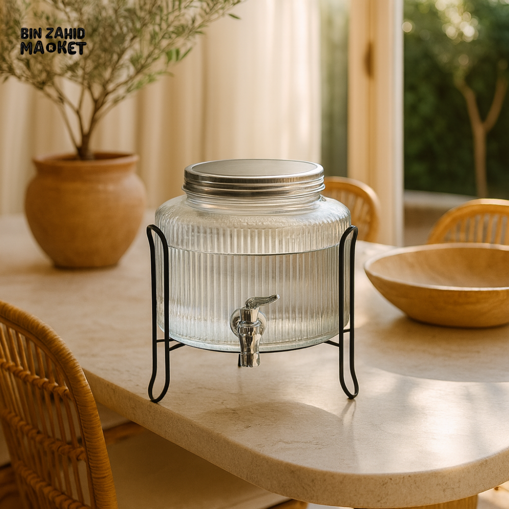 GLASS DISPENSER WITH METAL STAND 2.5 LITRE - LX-044