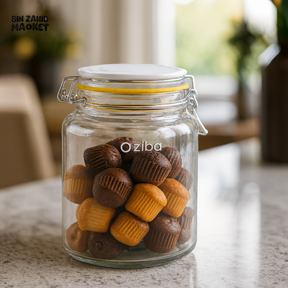GLASS JAR WITH METAL CLIP LID STORAGE CONTAINER