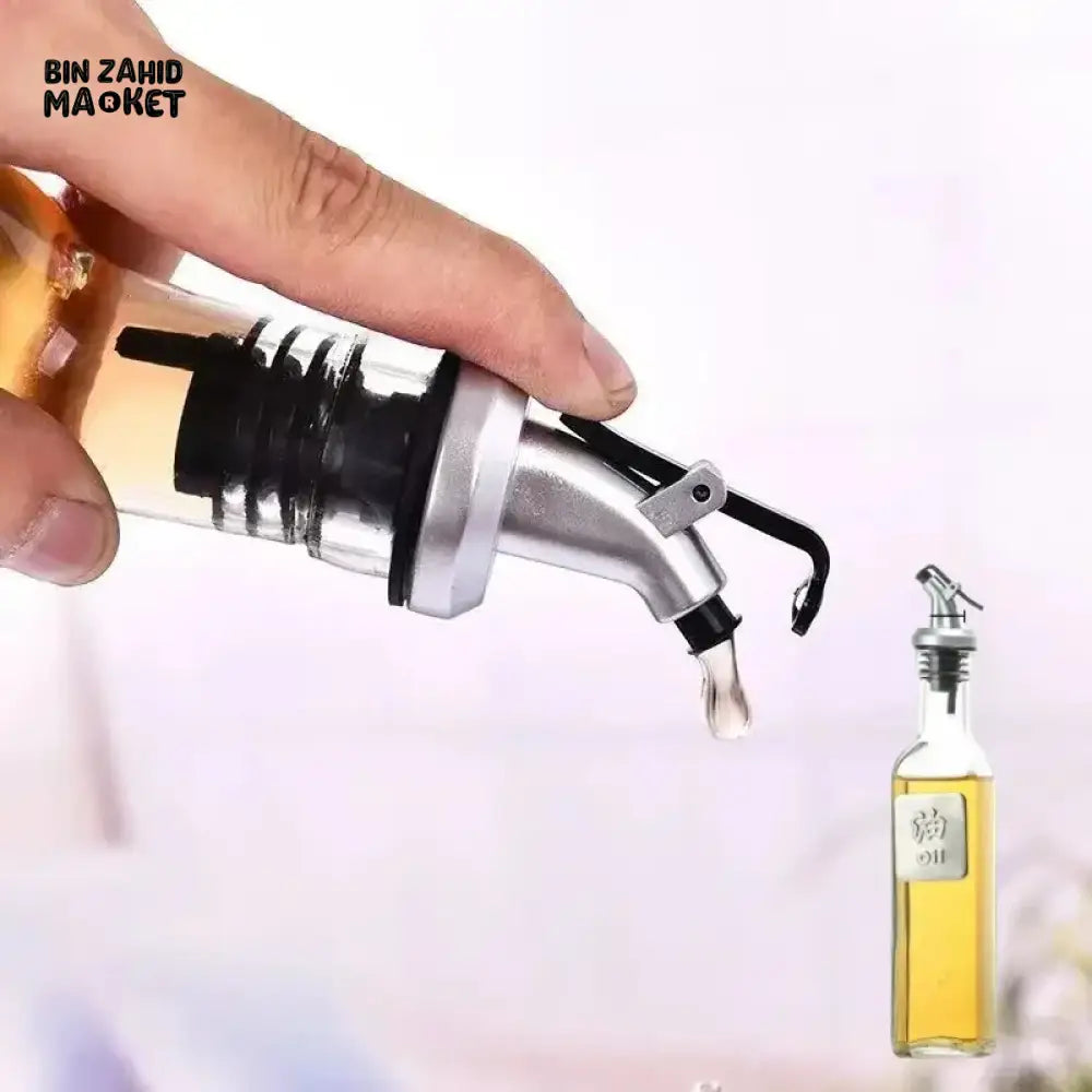 GLASS OIL DISPENSER BOTTLE – 500ML TRANSPARENT LEAK-PROOF KITCHEN BOTTLE FOR OLIVE OIL & SEASONING