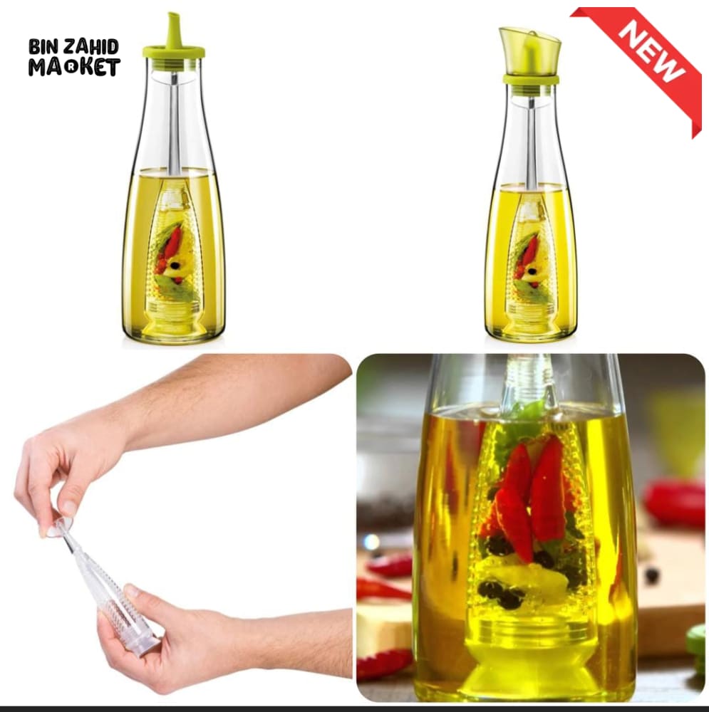 GLASS OIL DISPENSER WITH INFUSER 500ML – PRECISION POUR SPOUT