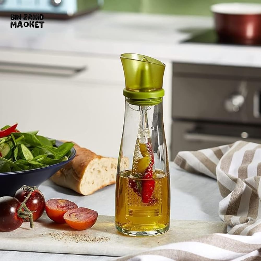GLASS OIL DISPENSER WITH INFUSER 500ML – PRECISION POUR SPOUT
