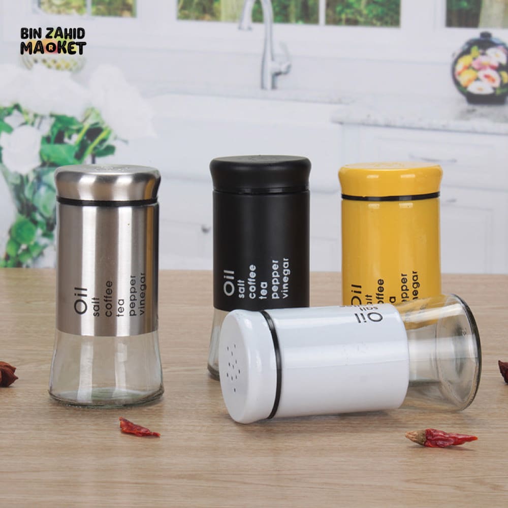 GLASS SPICE BOTTLE WITH HOLES – SALT & SEASONING SHAKER FOR KITCHEN & BBQ