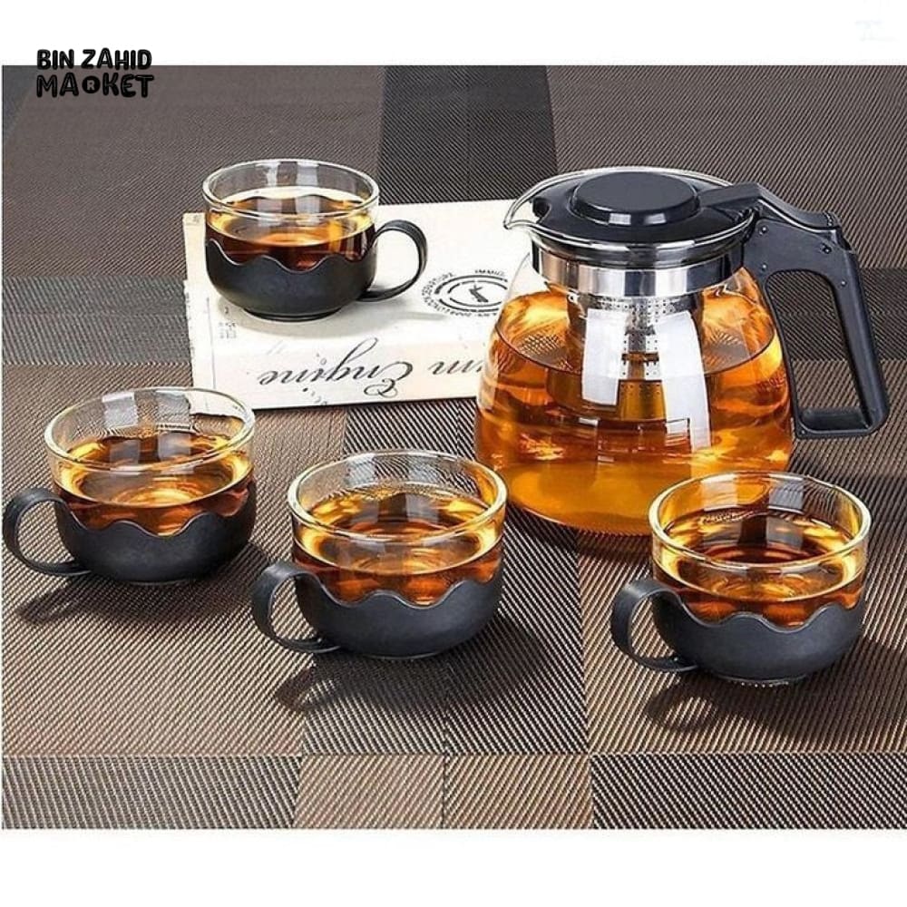 GLASS TEAPOT WITH CUPS