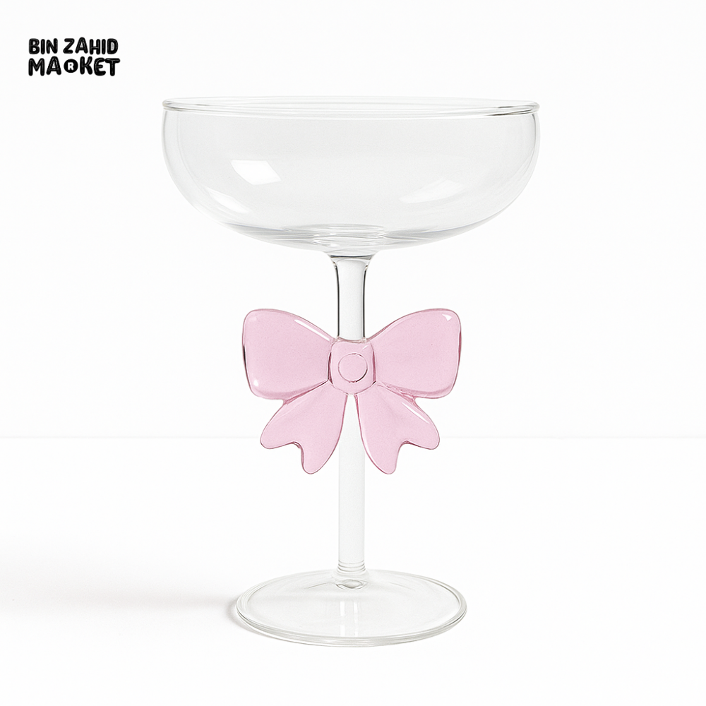 Pink Bow Dessert Glass