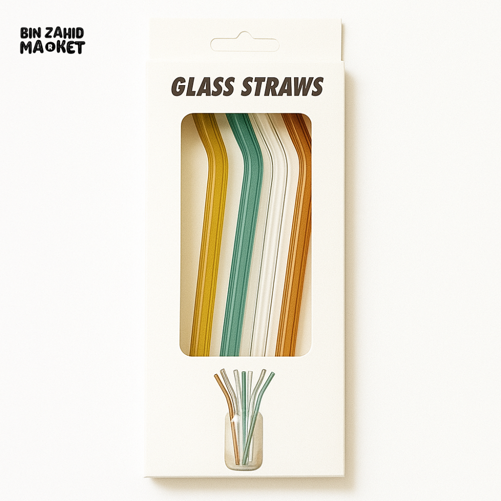 4Pcs Color Glass Straw