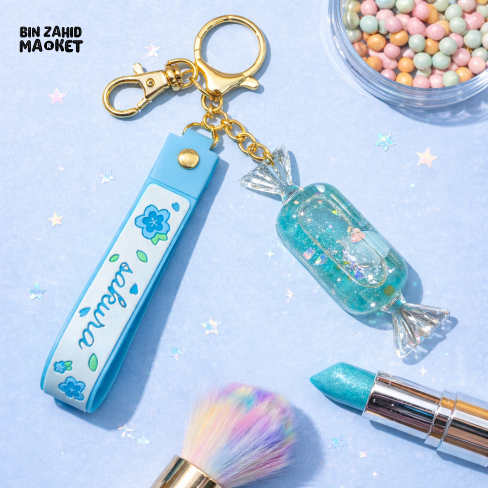 GLITTER CANDY RESIN KEYCHAIN – PASTEL AESTHETIC BAG & KEY CHARM - Key Holders