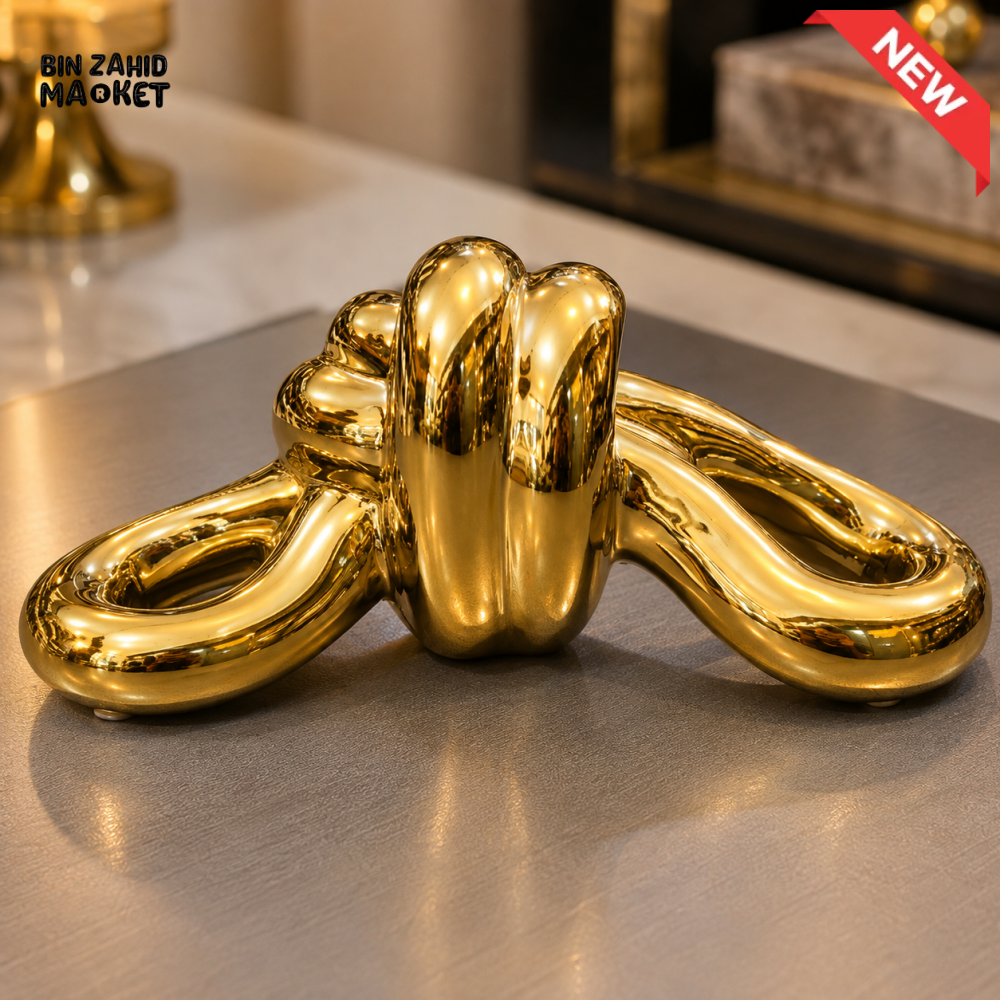 GOLD ABSTRACT KNOT DECORATIVE SCULPTURE