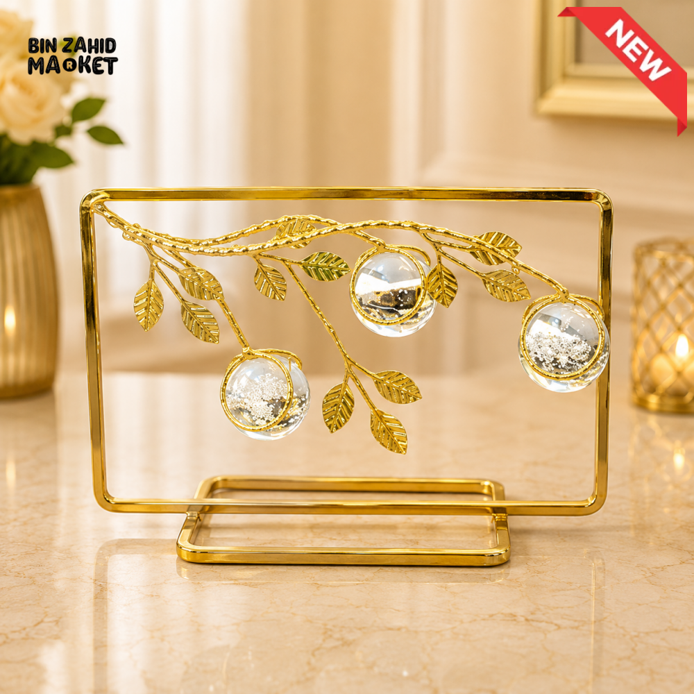 GOLD BRANCH CRYSTAL ORB TABLE DECOR