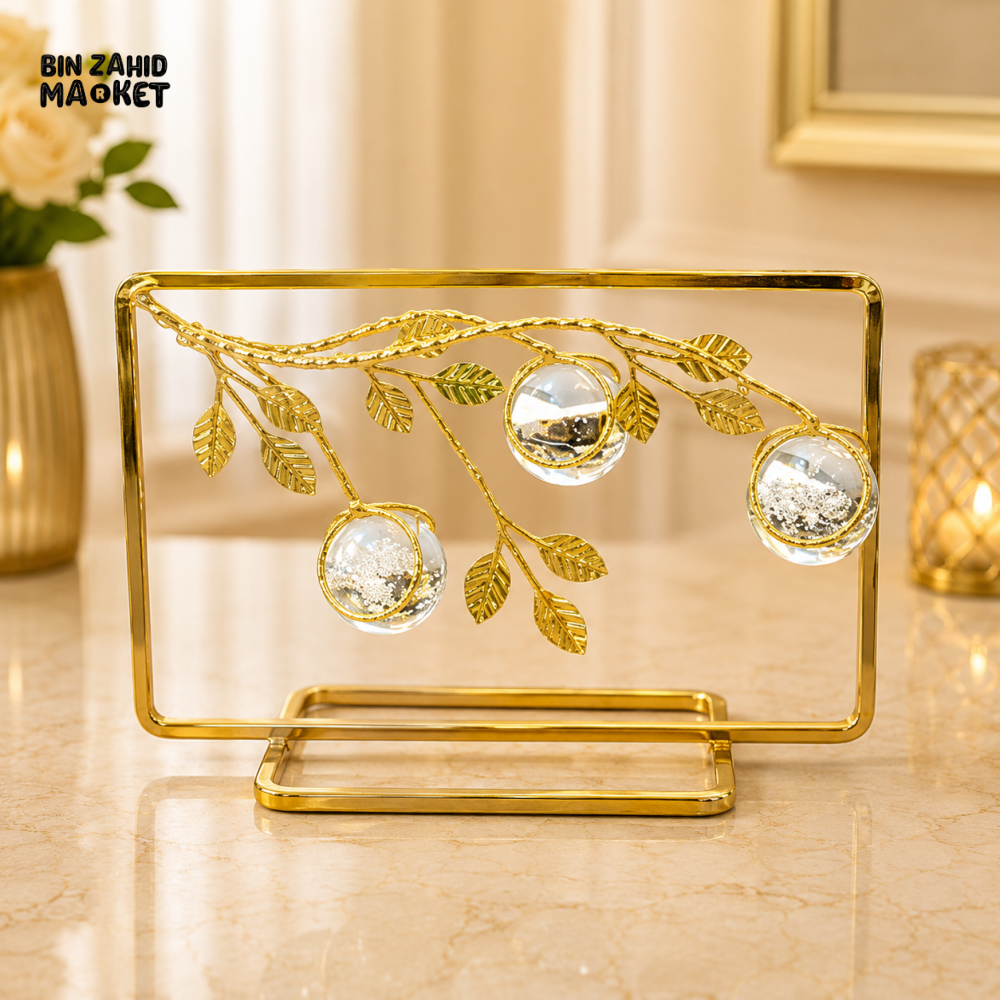 GOLD BRANCH CRYSTAL ORB TABLE DECOR