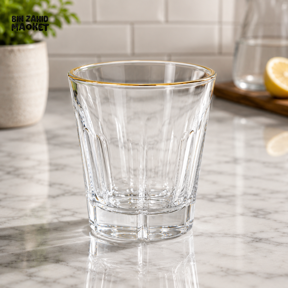 GOLD RIM GLASS TUMBLER - Tumblers