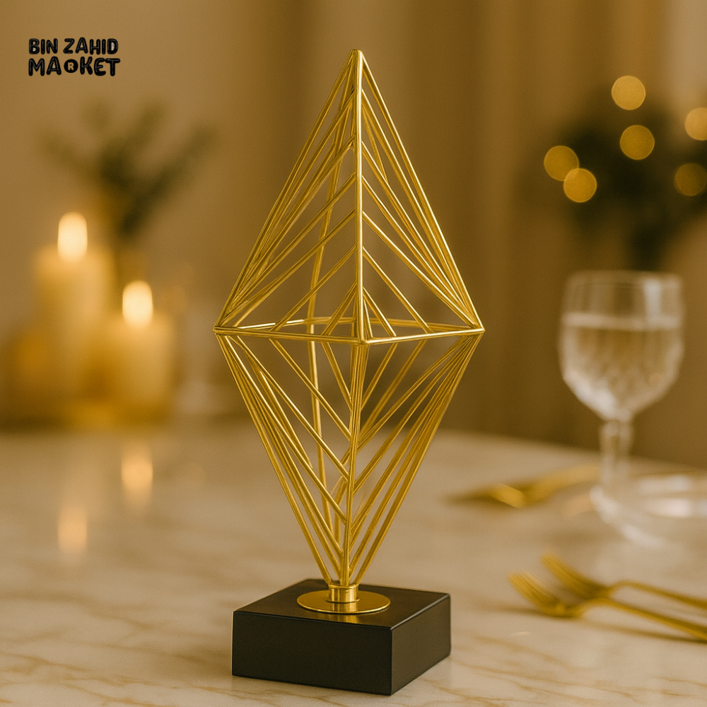 GOLD WIREFRAME DIAMOND – MODERN HOME & DINING TABLE DECOR