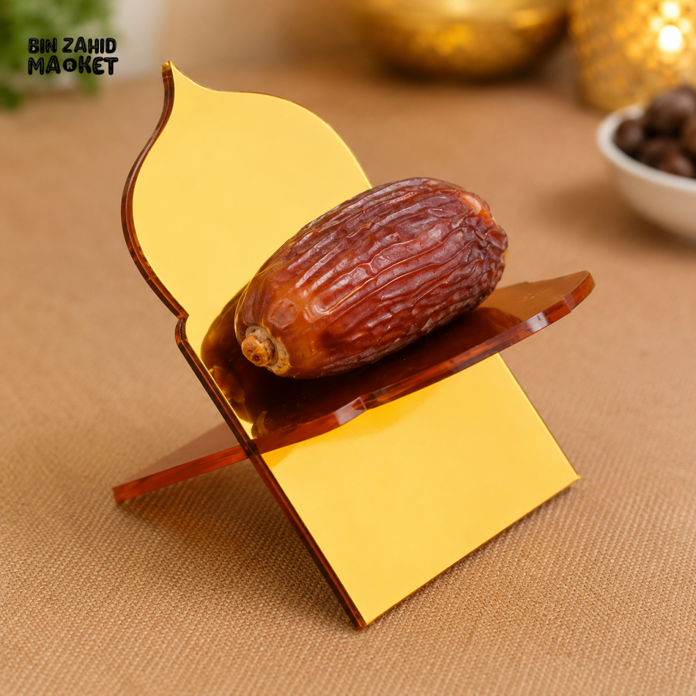 GOLDEN ACRYLIC SINGLE DATE SERVING HOLDER