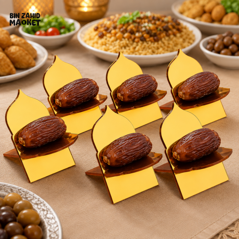 GOLDEN ACRYLIC SINGLE DATE SERVING HOLDER