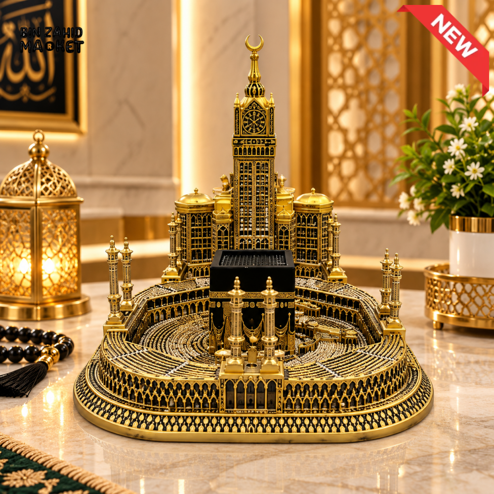 GOLDEN KAABA & MAKKAH CLOCK TOWER ISLAMIC DECORATIVE SCULPTURE - Sculptures