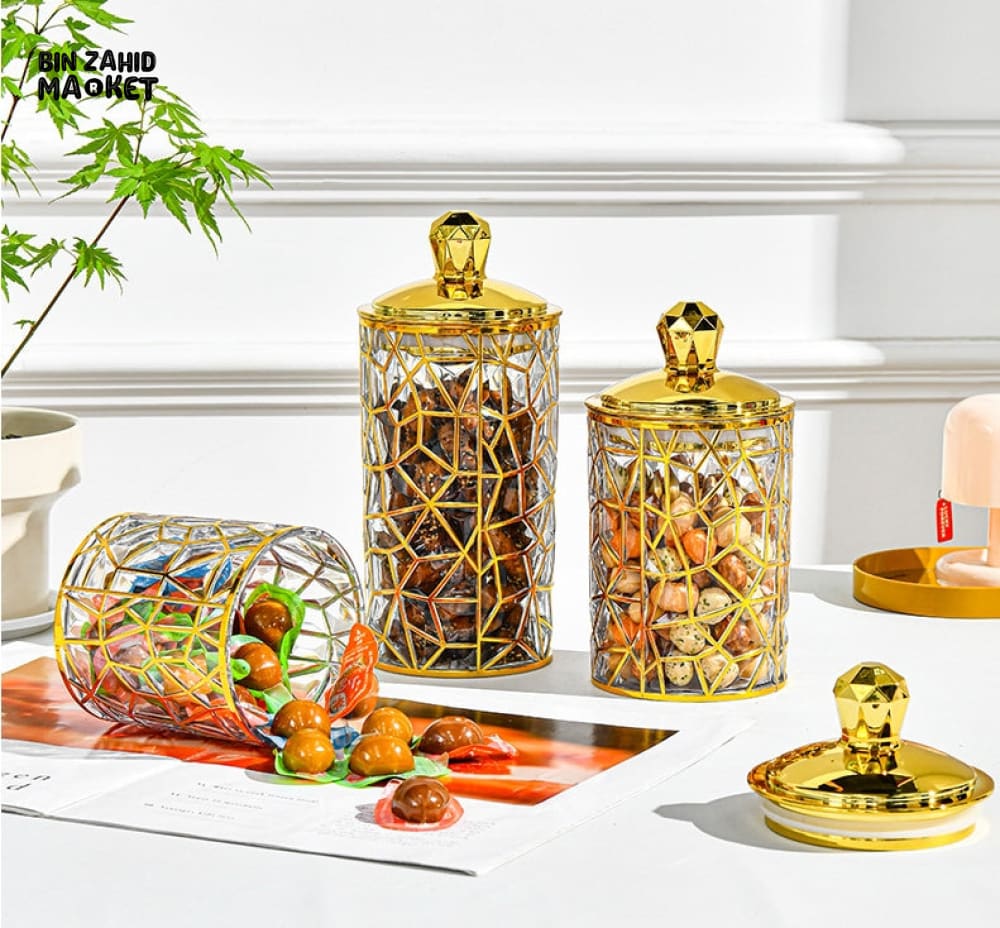 GOLDEN LID SET OF 3 SEALED JAR