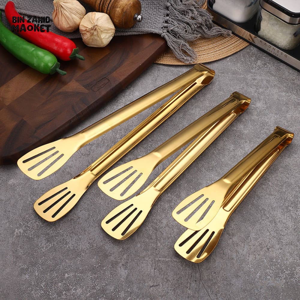 GOLDEN STEAK CLIP FOOD TONGS COOKING UTENSILS KITCHEN ACCESSORIES GRILL CLIP