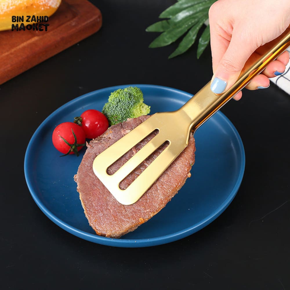 Golden Steak Clip Food Tongs Cooking Utensils Kitchen Accessories Grill Clip