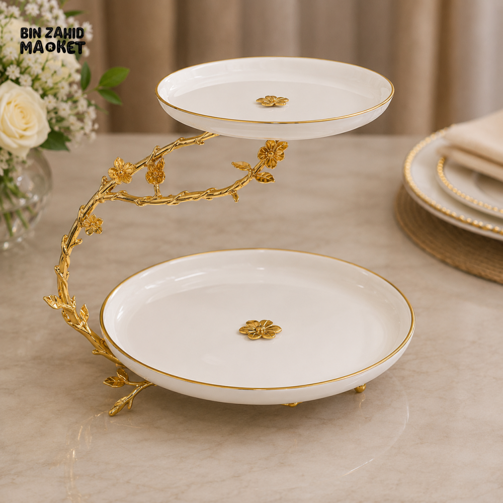 GOLDLUXA 2-TIER SERVING STAND