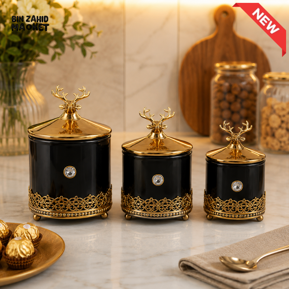 GOLDLUXA 3 PCS GLASS CANDY SET