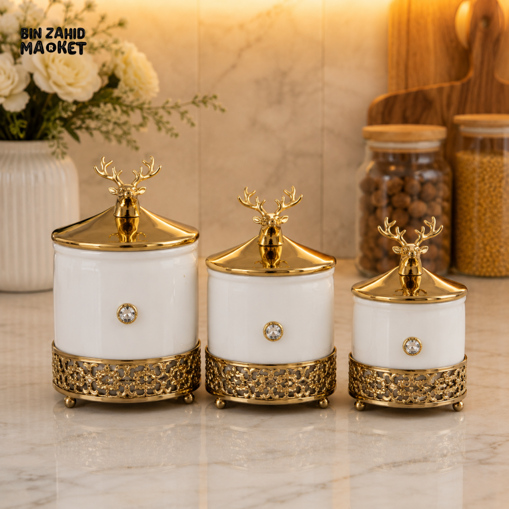 GOLDLUXA 3 PCS GLASS CANDY SET