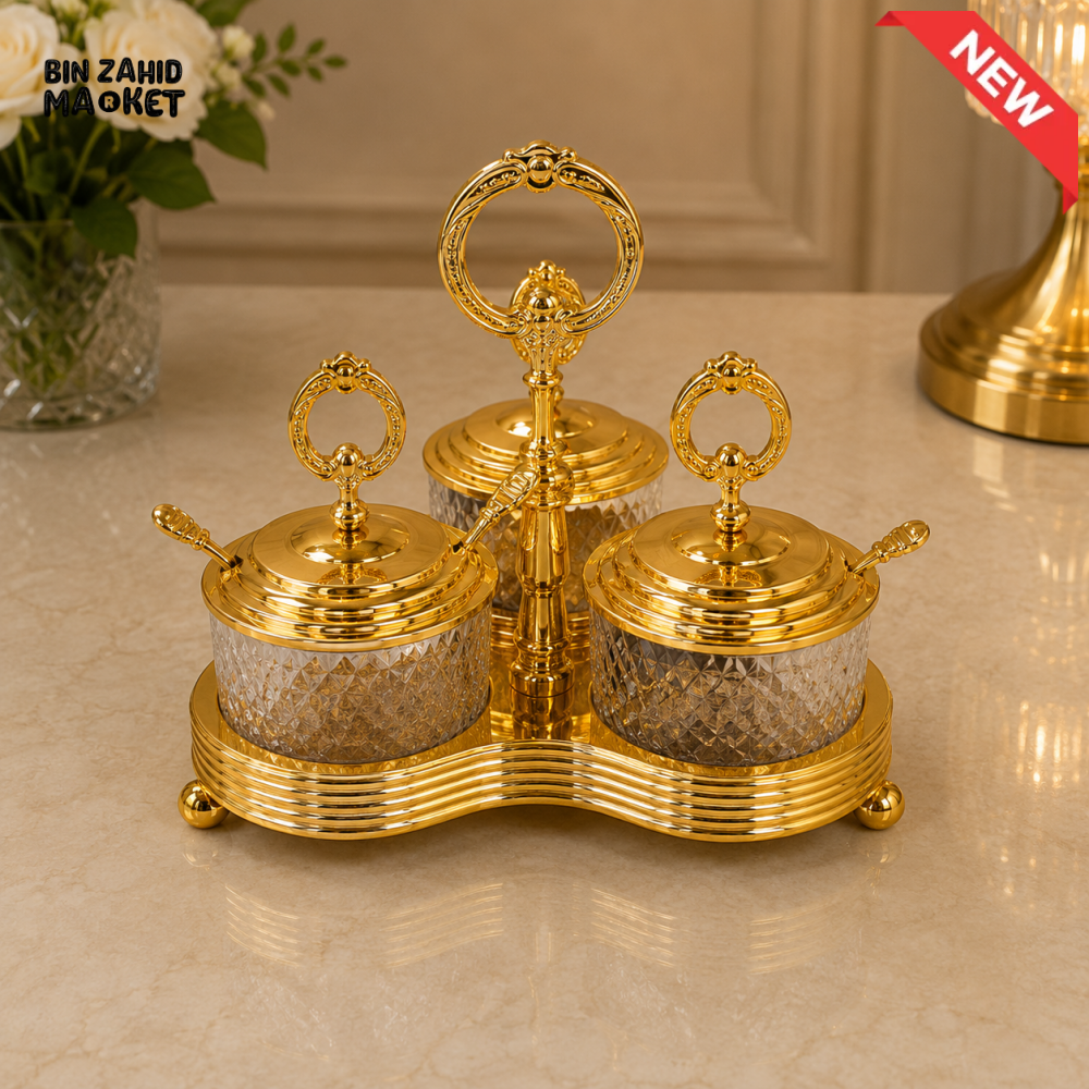 GOLDLUXA 3-PIECE CONDIMENT SERVER SET