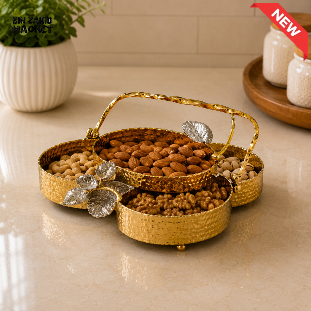 GOLDLUXA 5-SECTION DRY FRUIT SERVING TRAY