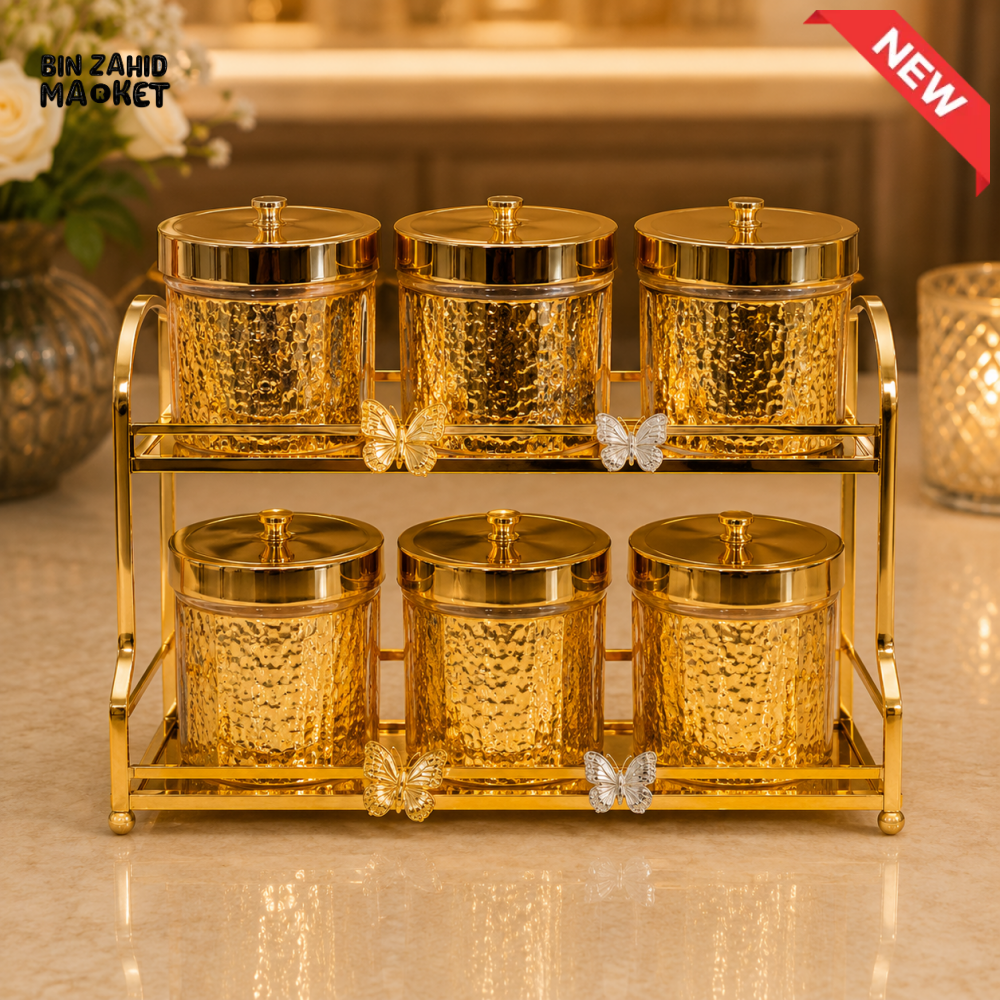 GOLDLUXA 6 PCS SPICE JAR SET WITH STAND