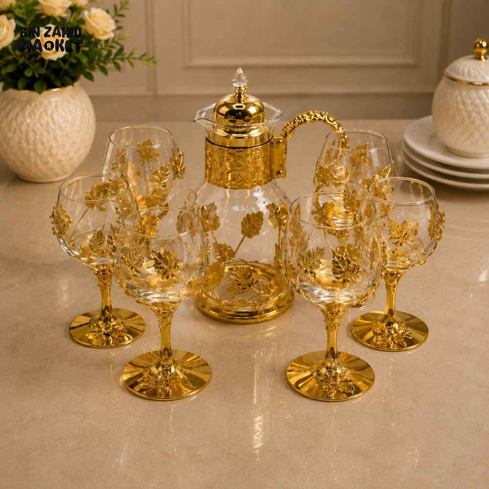 GOLDLUXA 7-PIECE GLASS WATER SET
