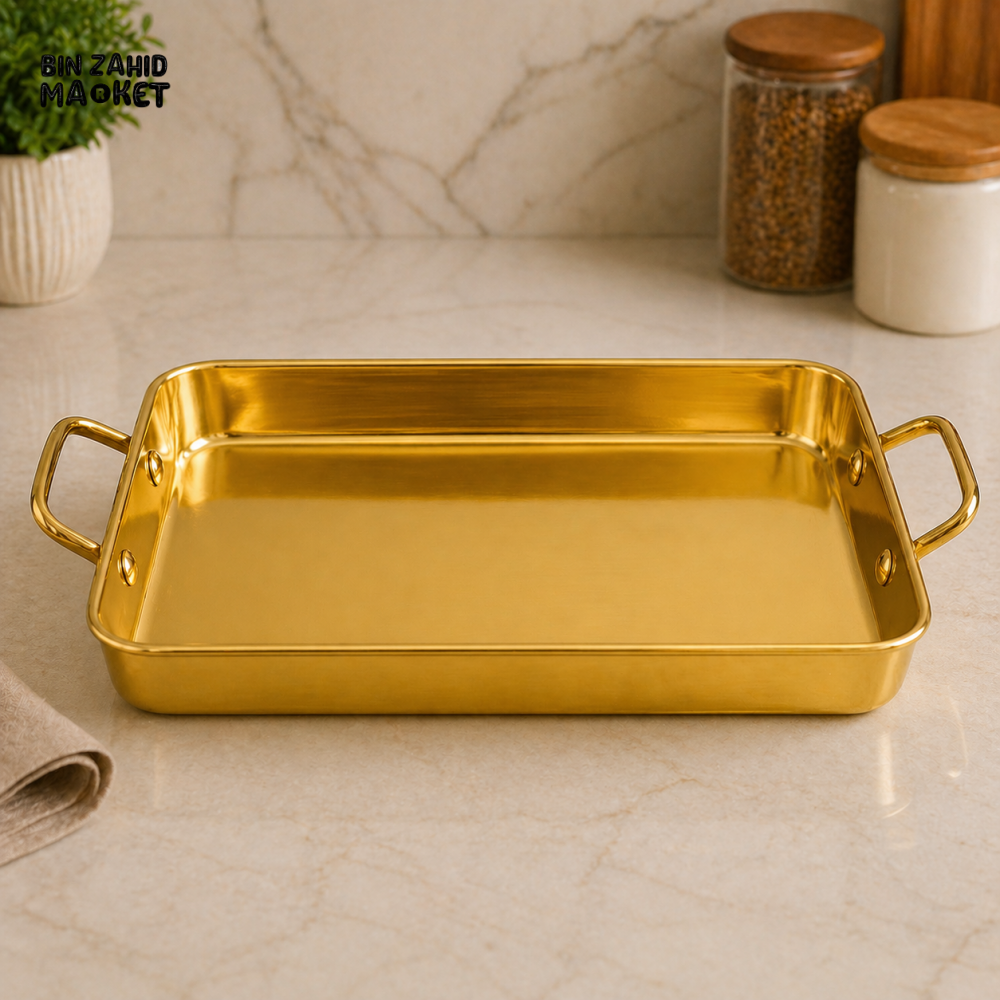 GOLDLUXA BEN MERRY SERVING DISH PREMIUM STAINLESS STEEL ROUND SERVING BOWL WITH STAND LUXURY KITCHEN TABLEWARE SIZE 25