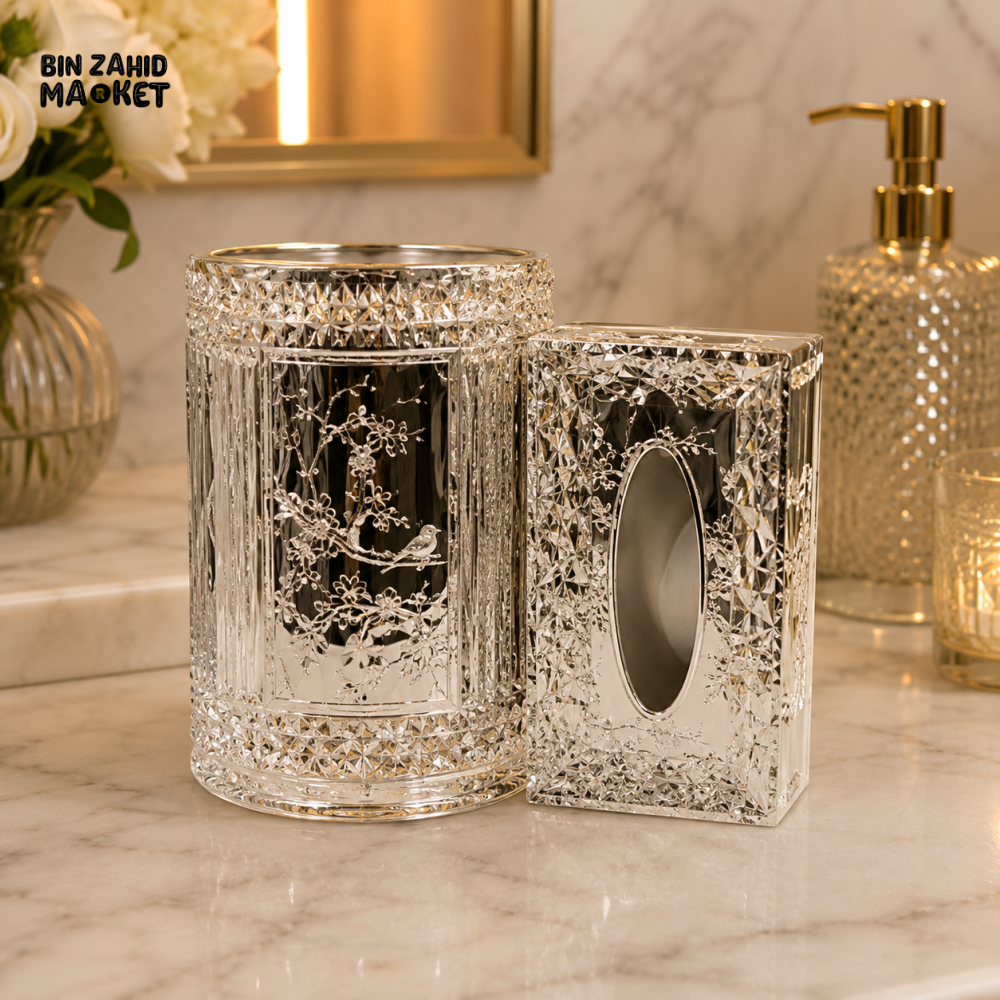 GOLDLUXA CRYSTAL BATHROOM ACCESSORY SET