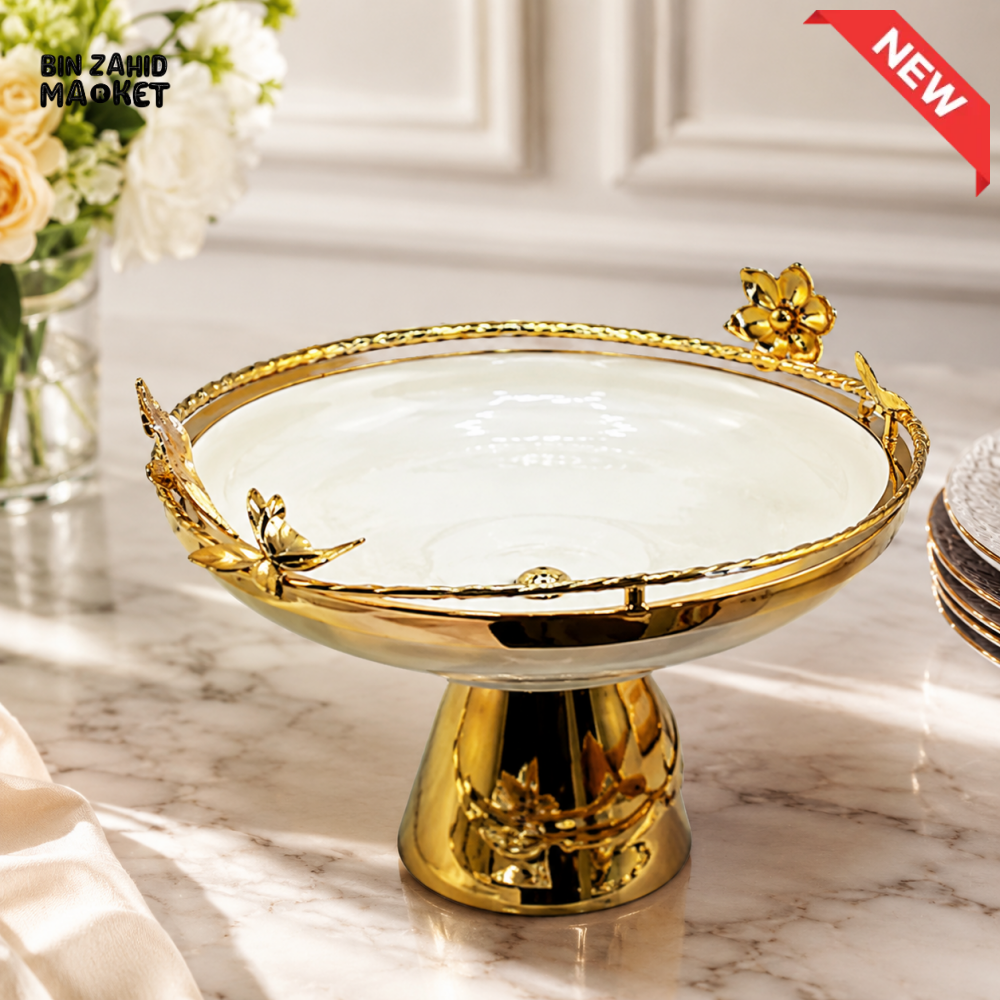 GOLDLUXA DECORATIVE PEDESTAL SERVING BOWL