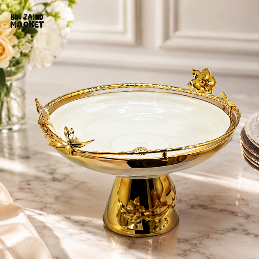 GOLDLUXA DECORATIVE PEDESTAL SERVING BOWL