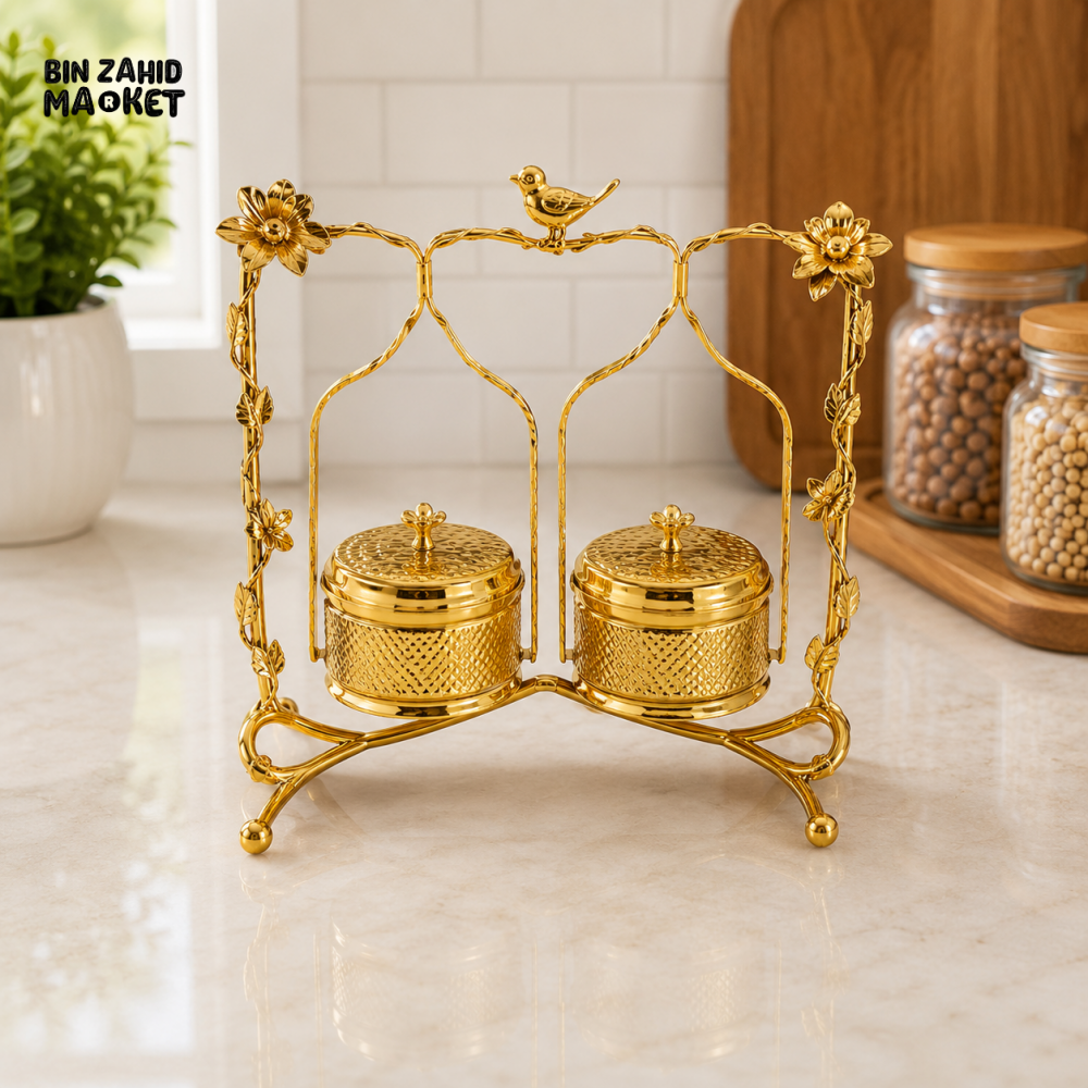 GOLDLUXA GOLD CONDIMENT SERVER SET