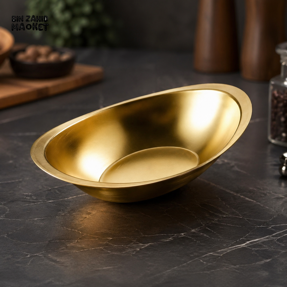 GOLDLUXA GOLDEN GRAVY SERVING BOWL #4–26 PREMIUM METAL SAUCE BOAT ELEGANT DINING SERVEWARE 26 CM