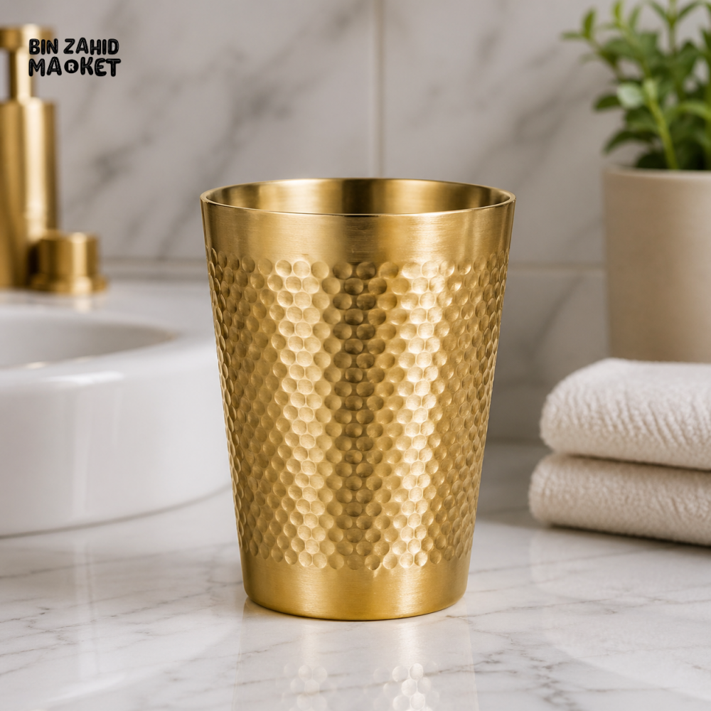 GOLDLUXA GOLDEN HAMMERED DRINKING GLASS PREMIUM METALLIC TUMBLER FOR WATER JUICE & BEVERAGES ELEGANT TEXTURED DRINKWARE