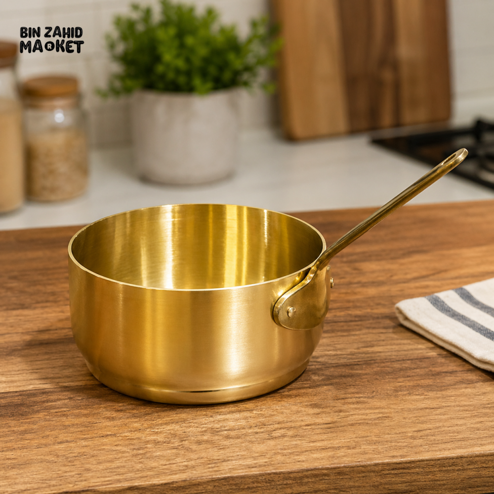 GOLDLUXA GOLDEN MEASURING SPOON SET PREMIUM BRASS STAINLESS STEEL KITCHEN BAKING TOOL SET WITH ENGRAVED MEASUREMENTS