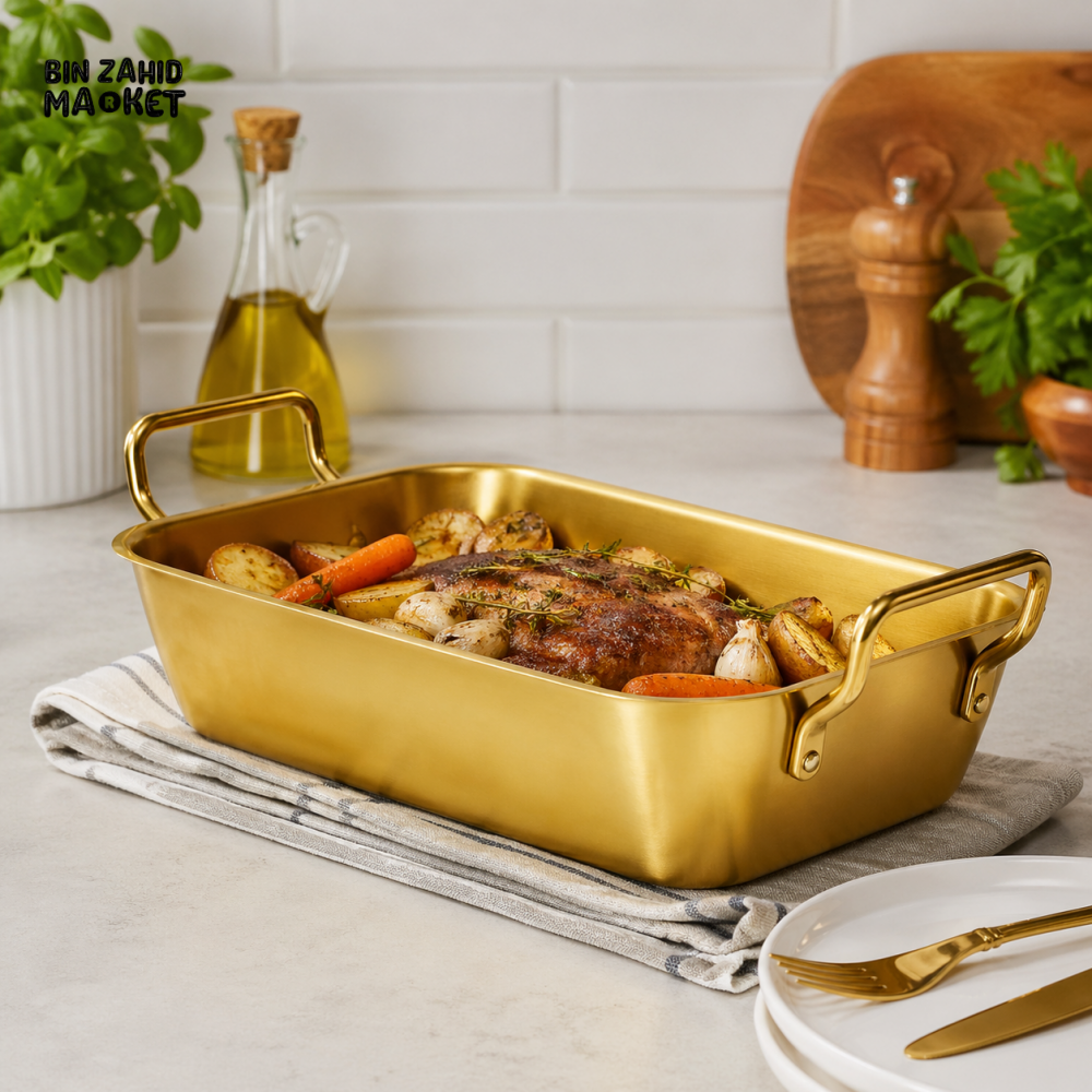 GOLDLUXA GOLDEN SERVING BASKET 8-16 PREMIUM DINING SERVEWARE RECTANGULAR FOOD PRESENTATION BASKET 16.8 X 10.5 CM