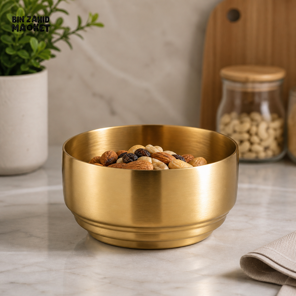 GOLDLUXA GOLDEN SOUP BOWL EDGE STYLE PREMIUM METAL DINING BOWL 12 CM
