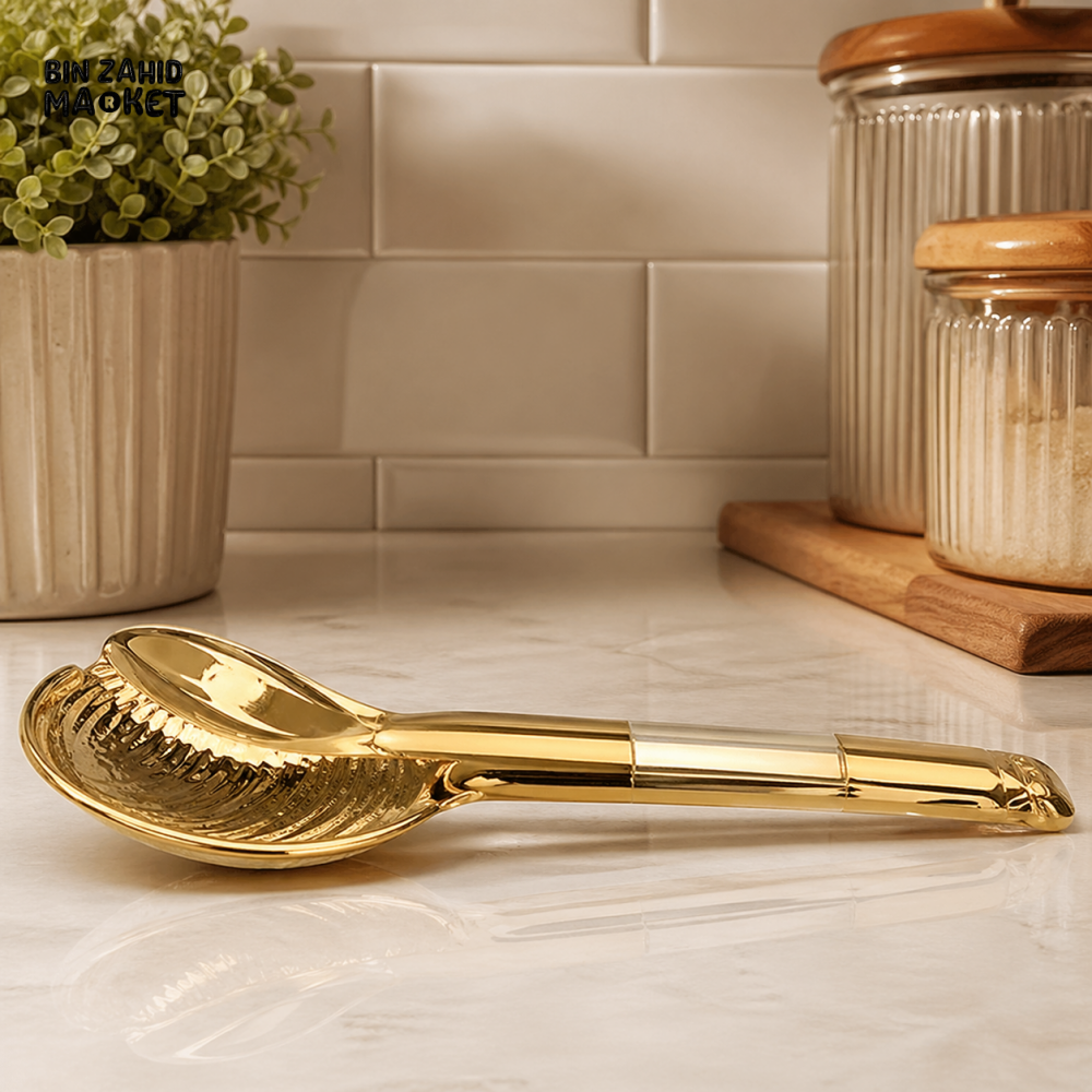 GOLDLUXA GOLDEN TONG #121010-T PREMIUM STAINLESS STEEL SERVING & COOKING TONG – ELEGANT GOLD FINISH – SIZE 23.5 CM