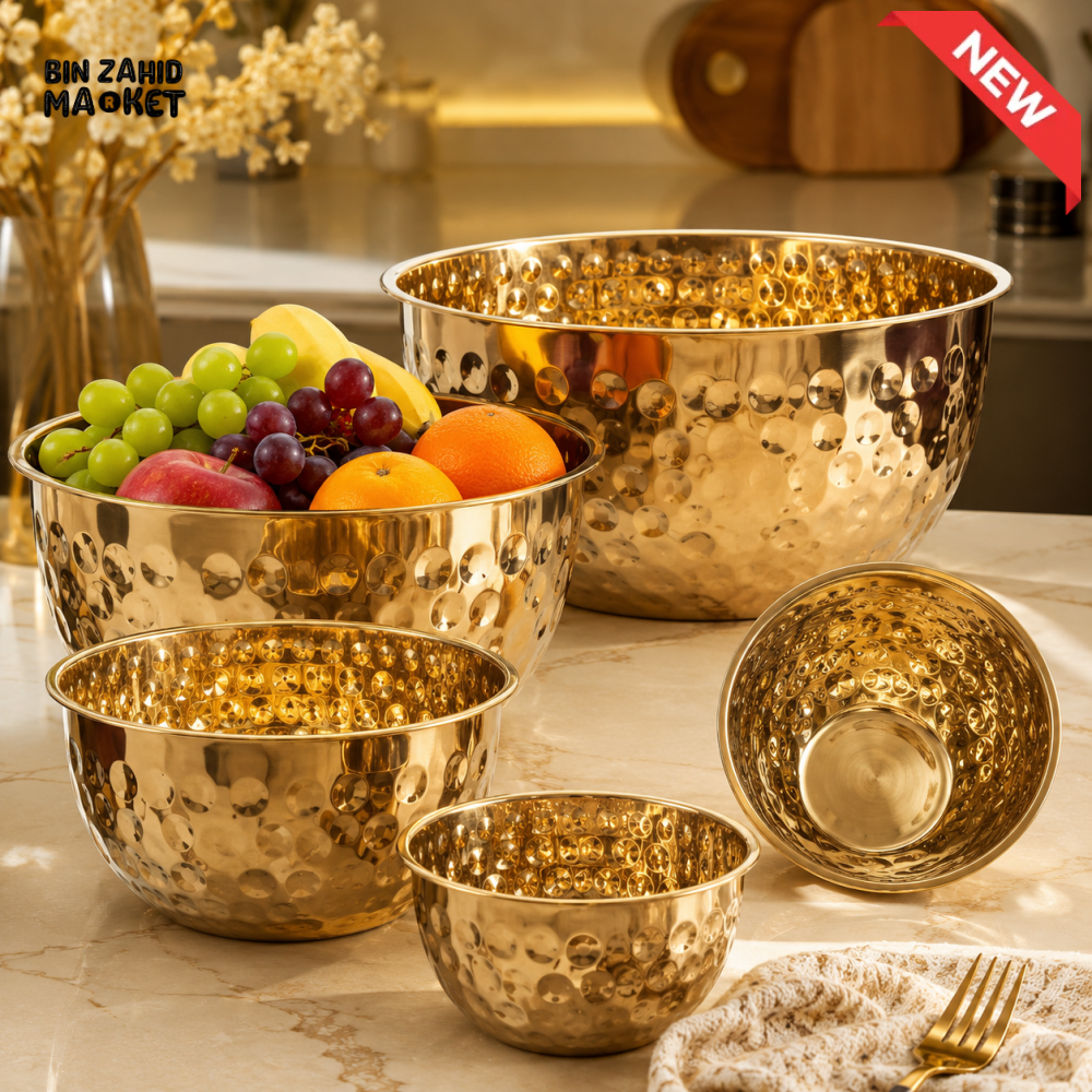 GOLDLUXA HAMMERED STAINLESS STEEL MIXING BOWL